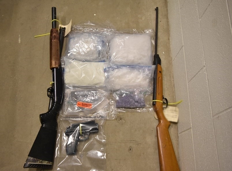 The Saskatoon Integrated Crime Reduction Team (S-ICRT) raided two homes and seized two firearms, approximately 4,068 individual doses of methamphetamine, 992 doses of cocaine and about 3,062 doses of Fentanyl.