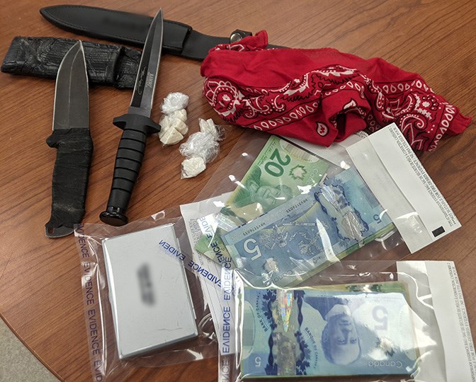 On Aug. 20 La Loche RCMP executed a search warrant on George Street. Officers located and seized 16 grams of crack cocaine, two cell phones, two knives, a sum of cash and trafficking paraphernalia. 