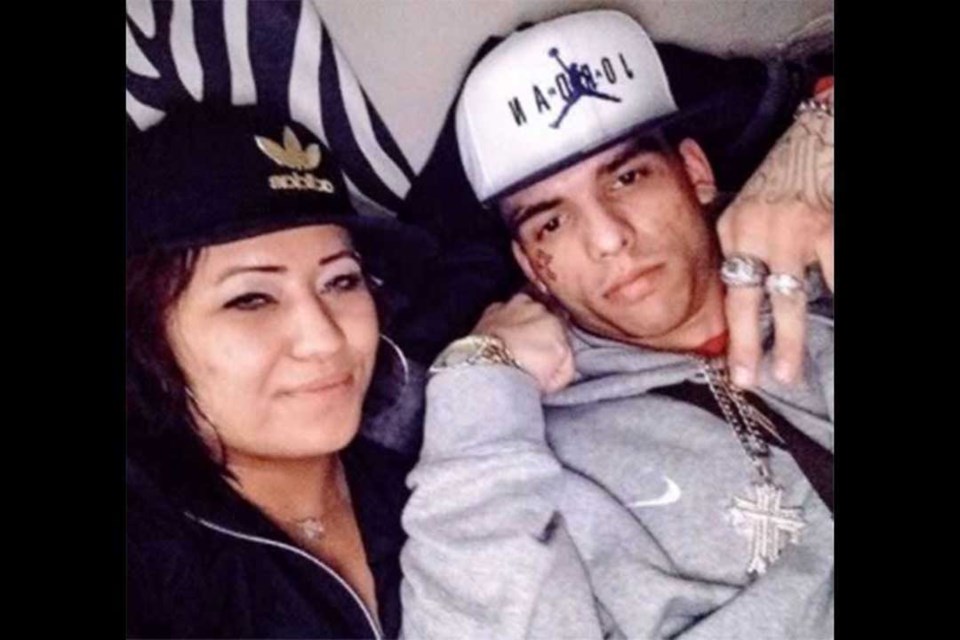 Tiki Laverdiere with Tristen Cook-Buckle. He was a "commander" in the street gang Redd Alert and Laverdiere was his "right-hand woman" court heard. 