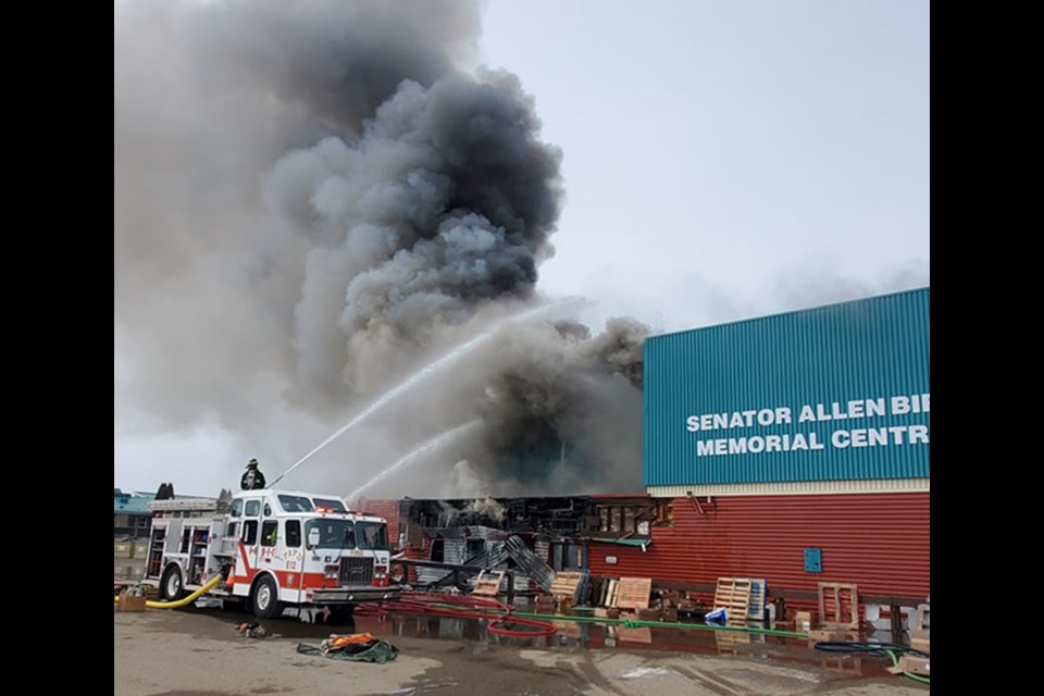 The Senator Allen Bird Memorial Centre was destroyed by fire in April. 