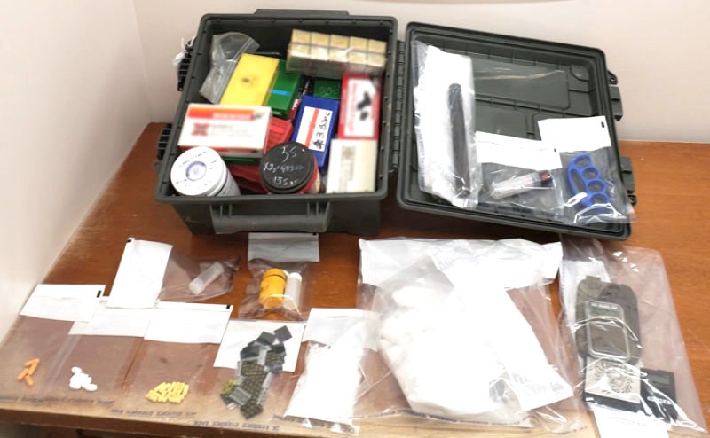 In September, Humboldt RCMP seized 1.16 kg of suspected methamphetamine, 37.9 grams of gamm-hydroxybutyrate (GHB), drug trafficking paraphernalia, ammunition, brass knuckles and pepper spray from a vehicle. Bairos was charged in this incident. 