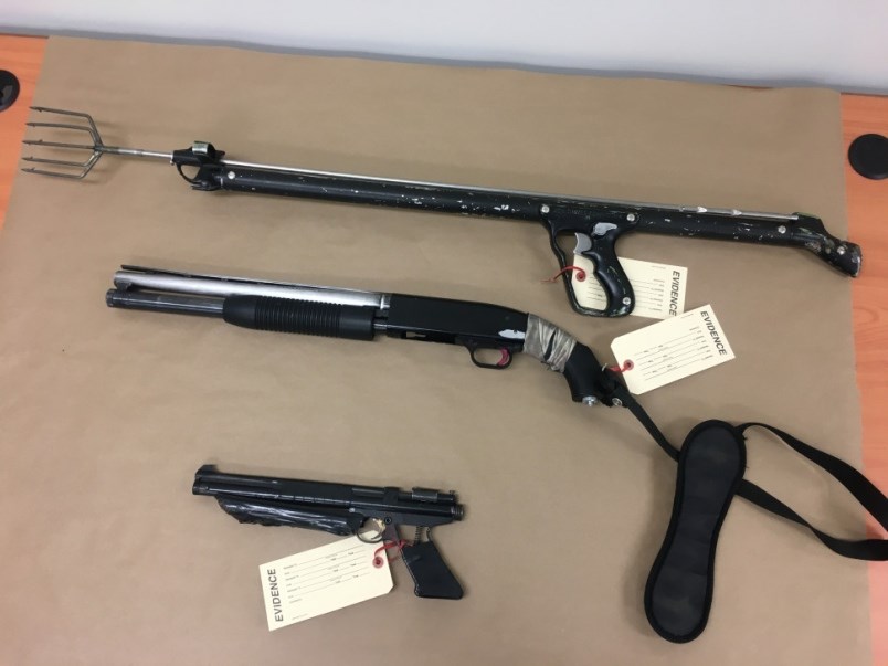 RCMP Crime Reduction Team executed a search warrant at a home on the Sturgeon Lake First Nation on Feb. 12. They seized weapons and drugs and arrested three people. 