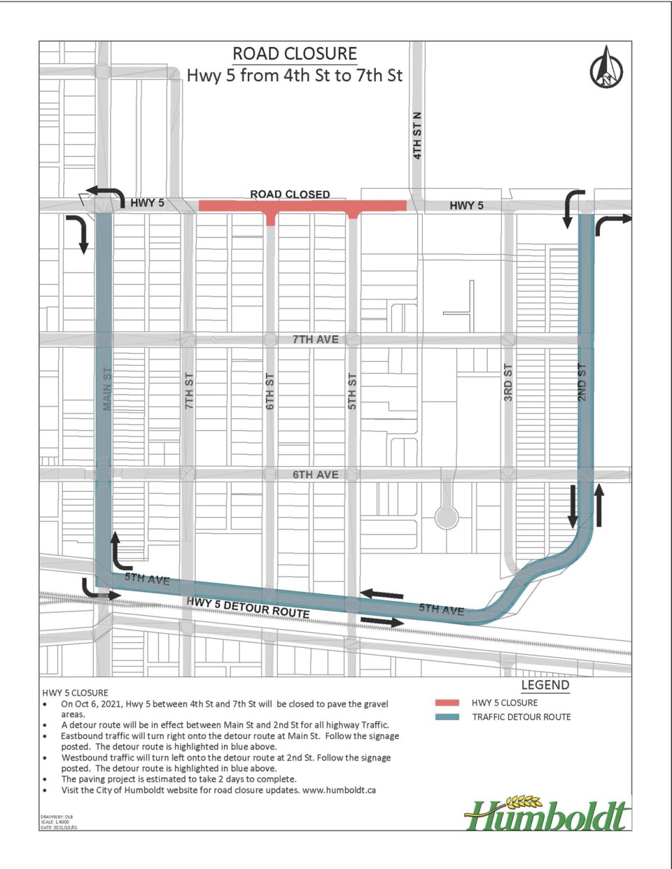 Humboldt Detour Map Oct 7