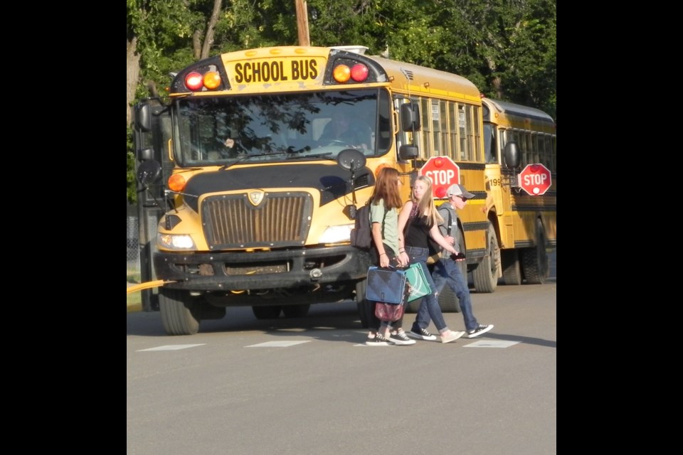 Bus zones were busy Sept. 1 as kids returned to class.