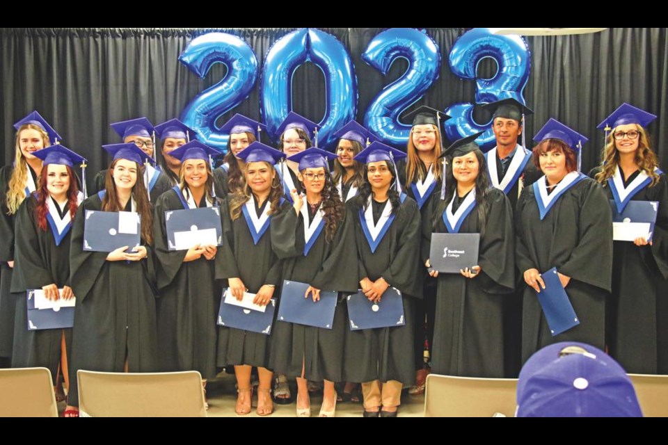 The Class of 2023 for Southeast College gathered after receiving their certificates at the ceremonies on Friday afternoon at the Weyburn campus.