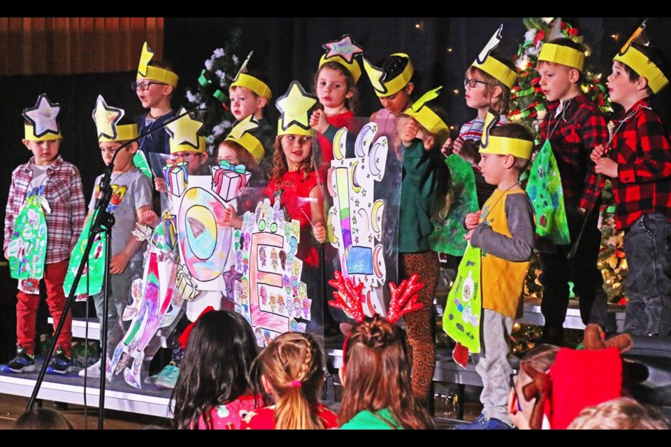 The French Immersion kindergarten class sang a song about Noel, as part of the Christmas concert at Assiniboia Park on Tuesday afternoon and evening.