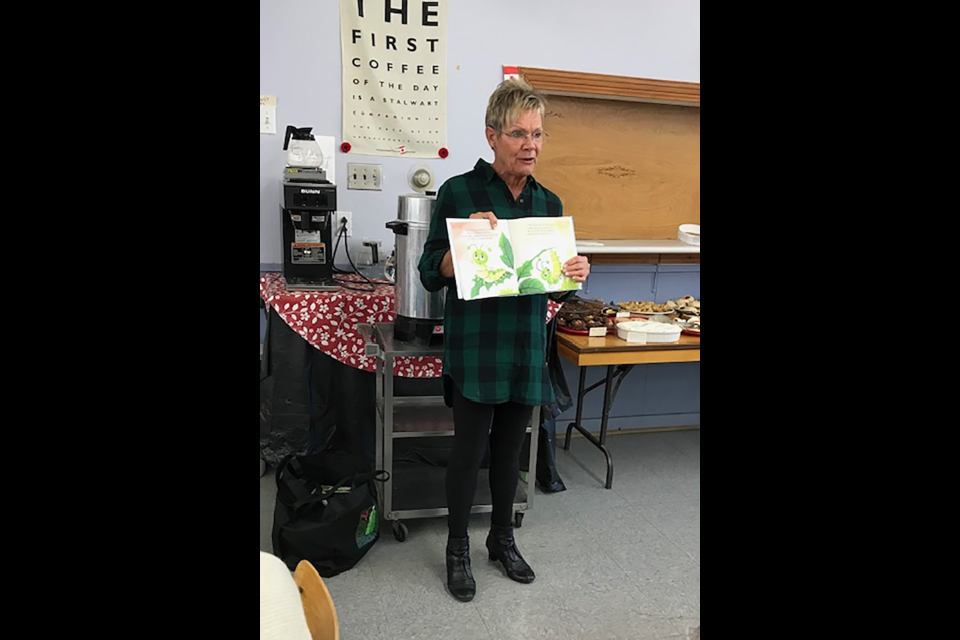 At the Buchanan Library 45th anniversary celebration on Oct. 15 at the Buchanan Community Centre, Lynn Harley, author and life coach, shared highlights of her recent bike ride across Canada. 