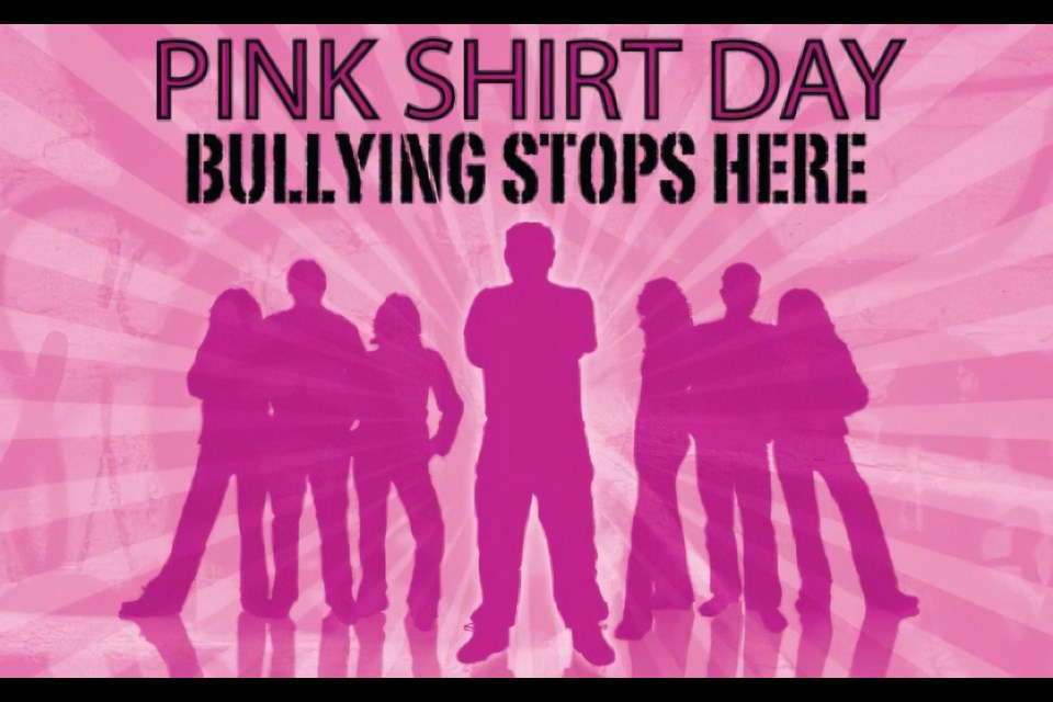 Each February, schools and communities recognize an anti-bullying initiative by wearing pink shirts to help spread the message.