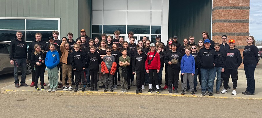 Canora’s NASP High School, Middle Years and Elementary teams posed for a photo at the provincial archery championships.