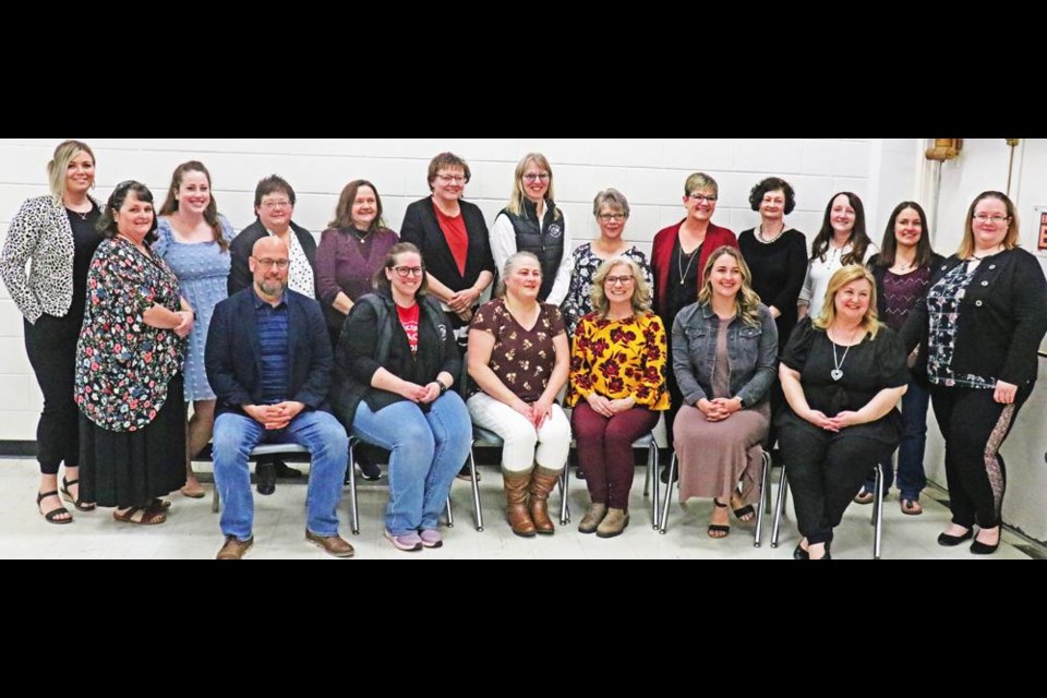 Teaching and support staff in the Holy Family Roman Catholic Separate School Division gathered at McKenna Hall in Weyburn on Friday evening for the presentation of service awards and to honour retirees.