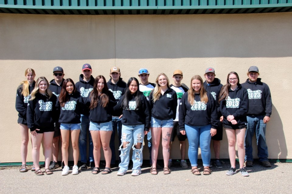 Sarah Morris, Jared Mcbride, Amelia Genaille, Arianne Raflores, Arvy Lacson, Brendan Lockerby, Cody Veroba, Dexter Saxon, Hallie McGillicky, Hudson Carson, Jay Cee Ferber, Joseph Fleck, Joshua Fleck, Kristin Johnson and Madison Garton are graduating the Lampman School this year. 