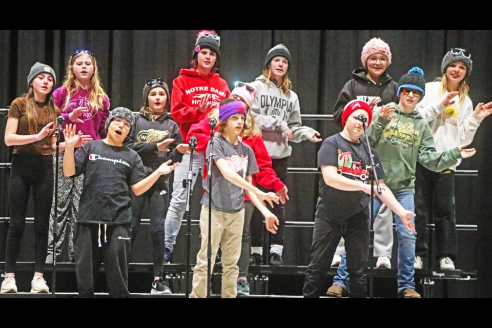 The Grade 6 class sang along with the younger grades to open the concert program "Christmas Sights from Space" on Dec. 21 at Legacy Park.
