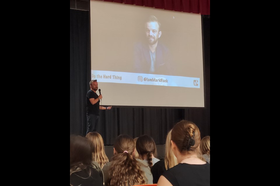 Keynote speaker, Mark Black, kept a captive audience at the UCHS mental wellness afternoon held May 4.