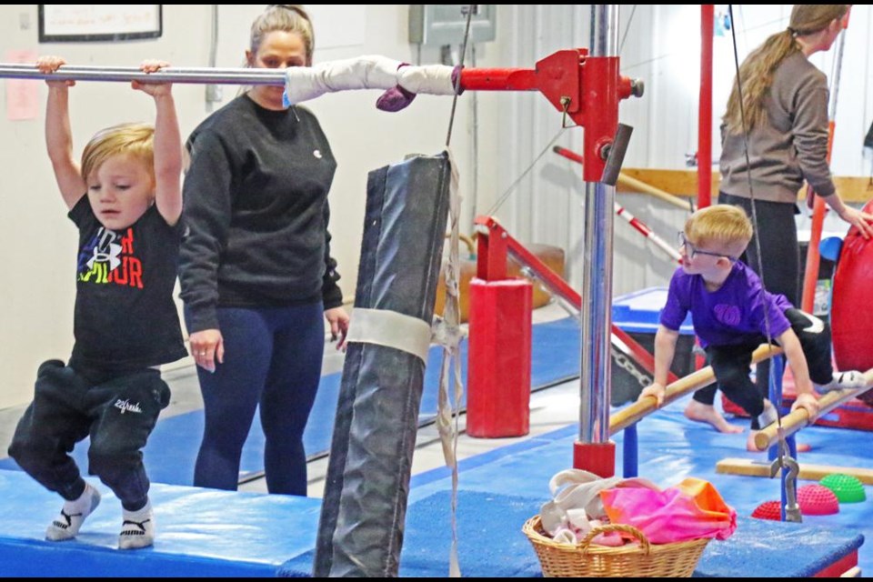 Pre-K students, parents and staff had an hour of fun at the Weyburn Gymnastics Club on Friday, trying out all of the equipment.