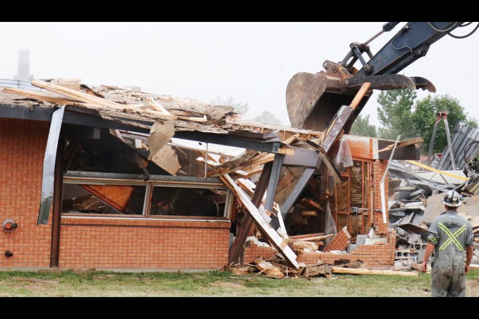 Queen Elizabeth School in Weyburn was demolished on Tuesday morning, to make way for a parking lot for the Weyburn Comprehensive School.