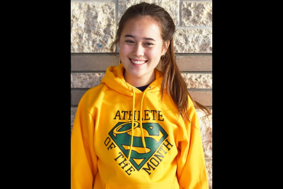 Yuka Burrell was named Female Athlete of the Month for outstanding play/sportsmanship for girls' soccer.