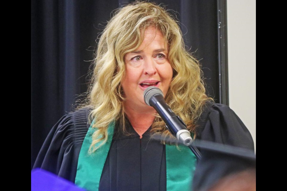 SE College president and CEO Vicky Roy gave an address to the grad class at the Weyburn campus in 2023.
