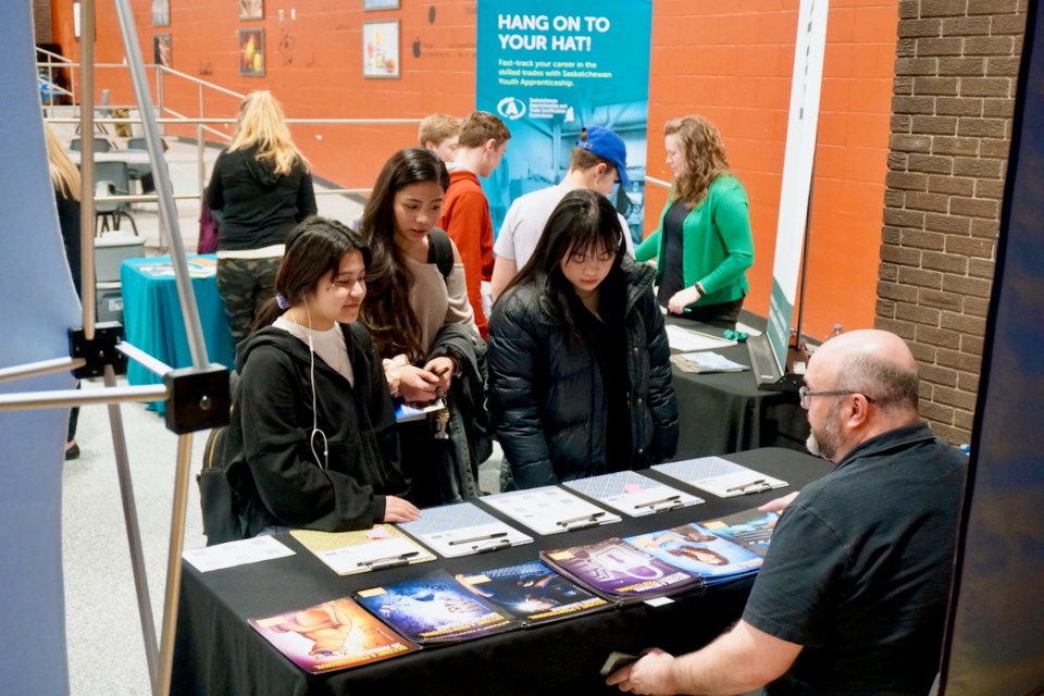 Mika Perez, Arabella Boloto and Jazmine Espira stopped by the Southeast College open house last week to check out university and college programs offered.              