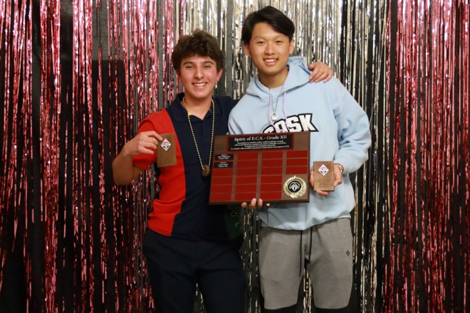 Spirit of ECS Grade 12 award winners were Osama Kamel and  Andrew Min.