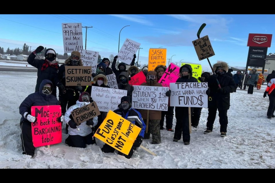 Teachers from across the region came to Tisdale Jan. 16 to picket for a one-day strike.