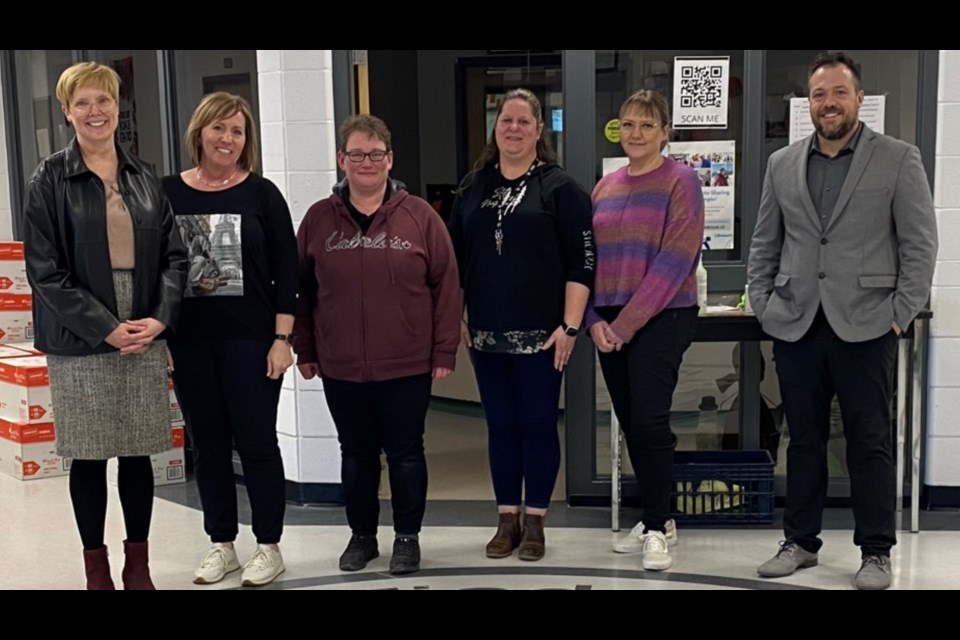 The Tisdale Middle & Secondary School is fundraising to  revitalize its school grounds with a new natural playscape project. From left are Carmen Messer, Leslie Fenton-Irving, Lynn Murray, Amanda Russell, Rebecca Will and Dallas Thiessen. Not present are Leah Madsen, Melanie Brandt, Julie Stewart and David Painchaud.