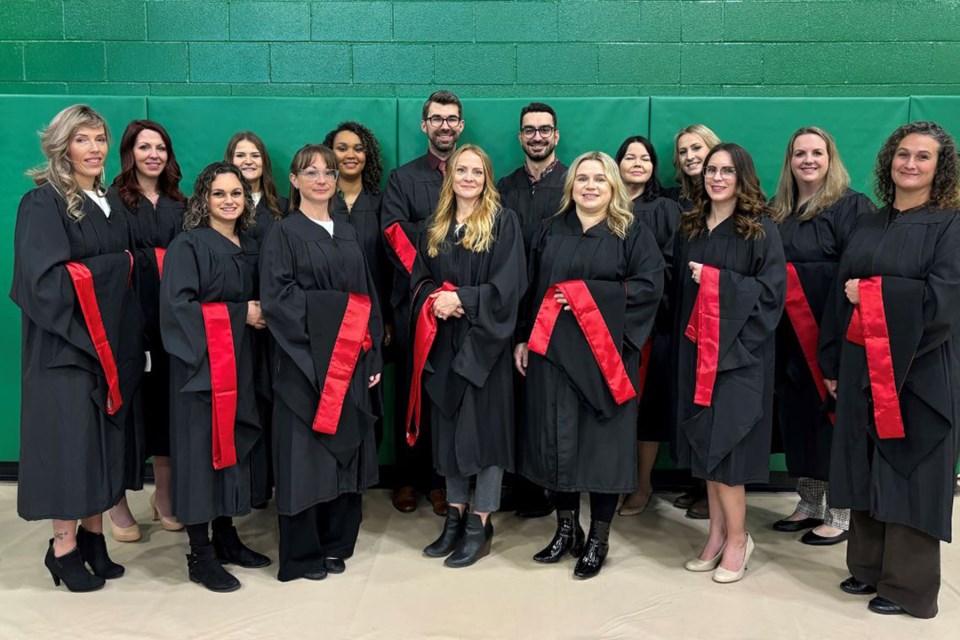 USask College of Nursing Nurse Practitioner graduates gather at fall convocation. 