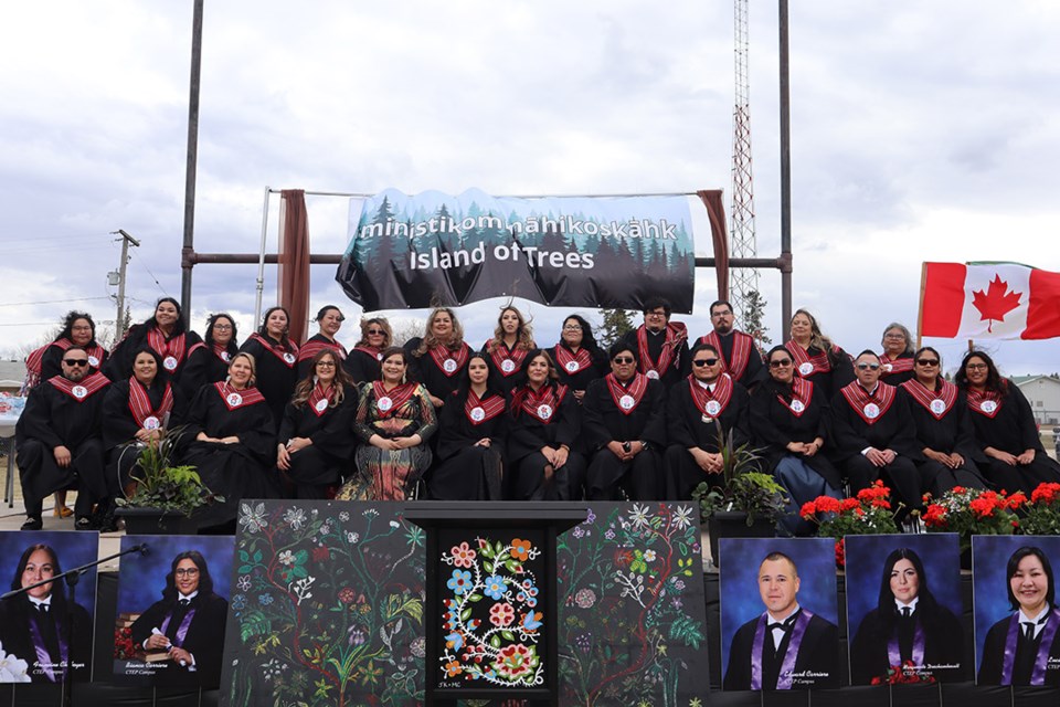 Twenty-six students from the Cree Teacher Education Program gathered on May 6 to celebrate the completion of their Bachelor of Education degrees from USask. 