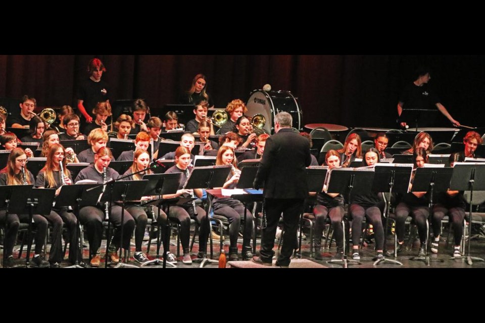 The Weyburn Comp's Grade 9 band performed at the Christmas junior high music program on Tuesday evening at the Cugnet Centre, and the senior music program will go on Dec. 13.