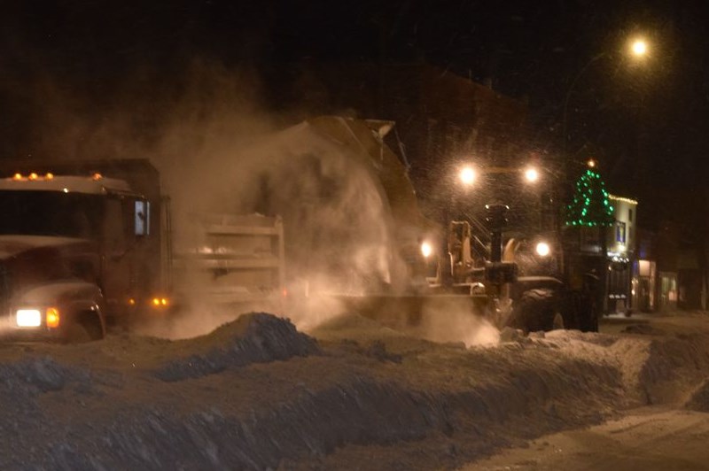 After a major snowfall over the Christmas season in Canora, workers were out in full force during the morning of January 4, picking up the new snow and opening up Canora streets for local drivers. / Rocky Neufeld