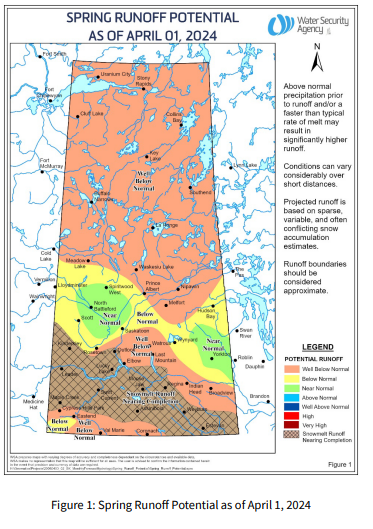 Spring runoff potential as of April 1.