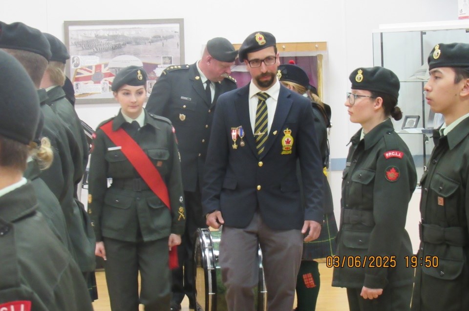 Cadets were inspected during the service.