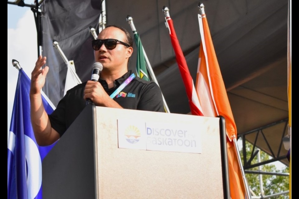 Michael Linklater declares the official opening of the 2025 YXE Urban Games.