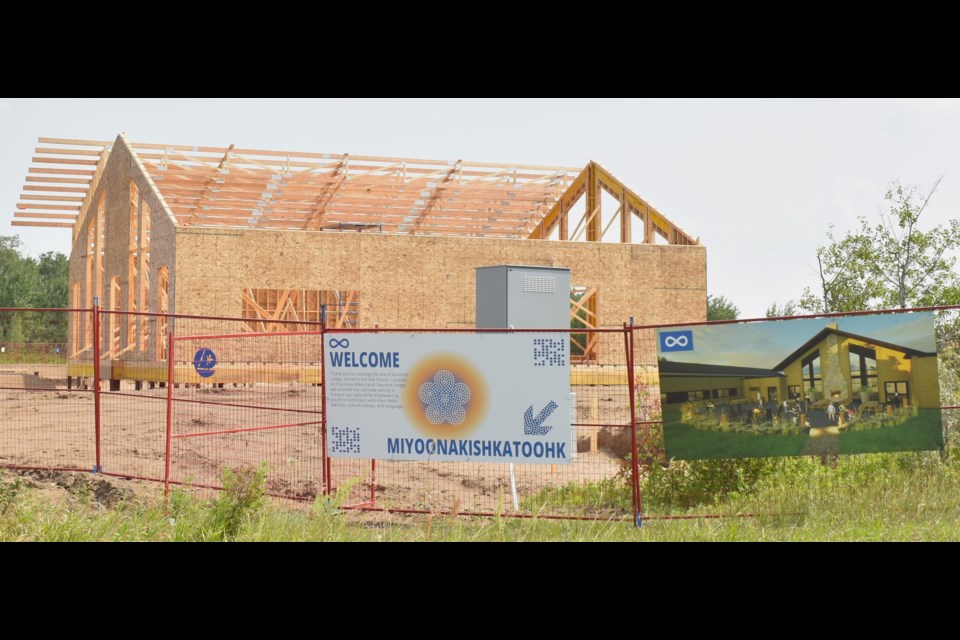 Construction continues for the Gabriel Dumont Lodge at the Batoche grounds.