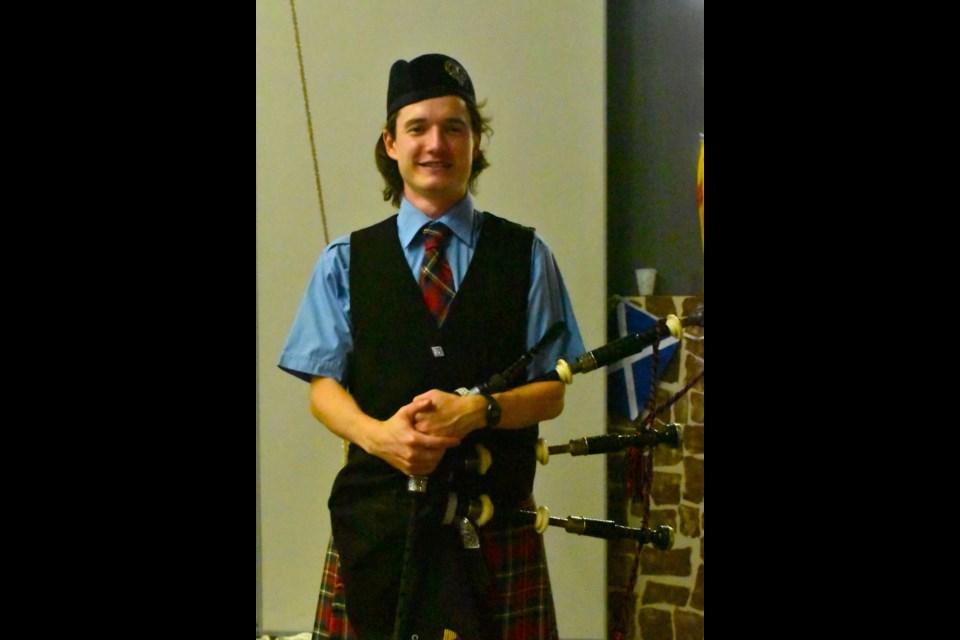 Raphael Mercier continues the tradition of Scottish music by teaching their youth in playing the bagpipe.