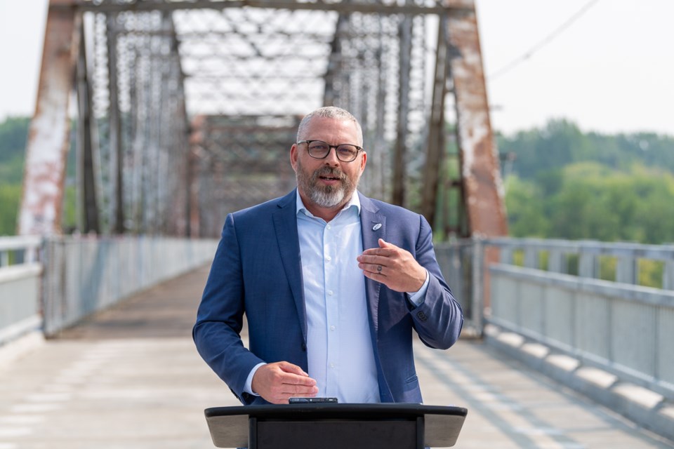Battleford Mayor Ames Leslie opened the ceremony with a few words and explained the history of the bridge and what led to the repairs that were made.