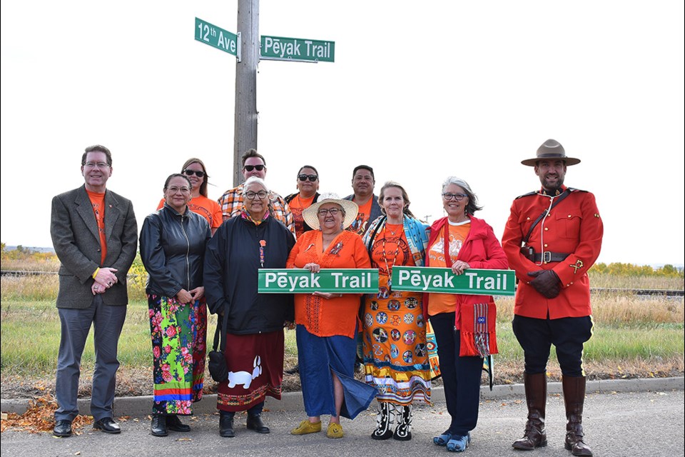 Officials pictured at the official renaming of Pēyak Trail.