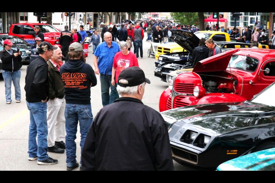 Classic and antique cars and trucks will be back in downtown Weyburn for the 19th annual Show and Shine on Saturday, June 18, like this scene from 2019's show