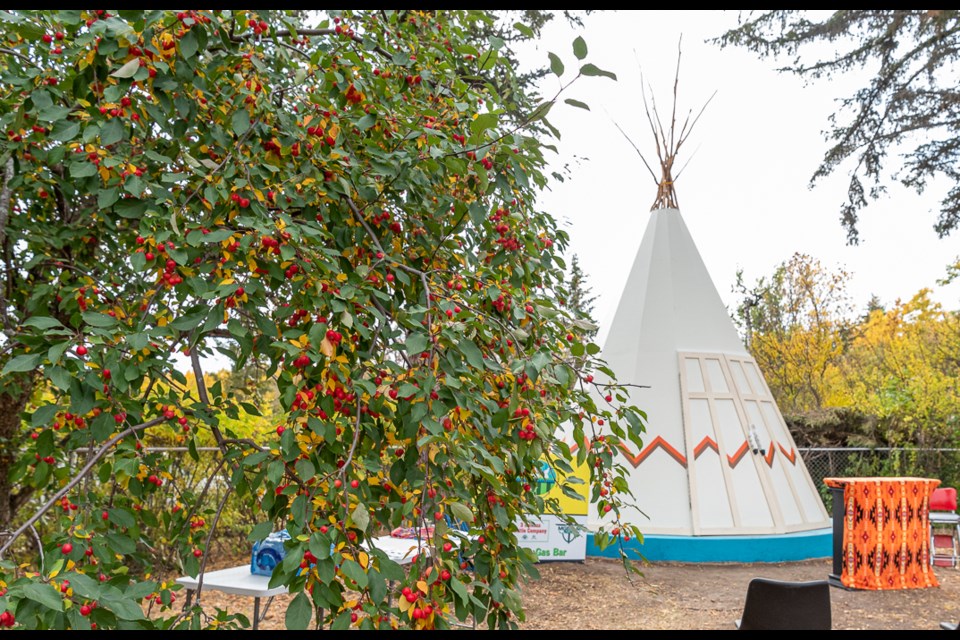 The Teepee which stands in the SE corner of the Oblate Cemetery was built by MGBHLM Economic Development Ltd.