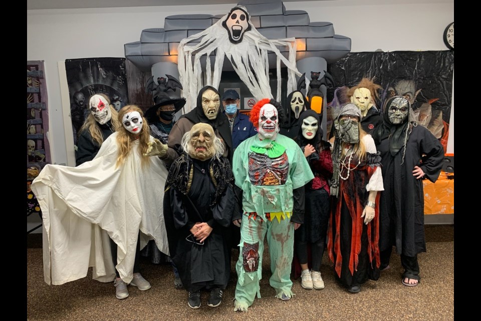 A haunted house is set up in Alida, adding to the Halloween spirit in the community.