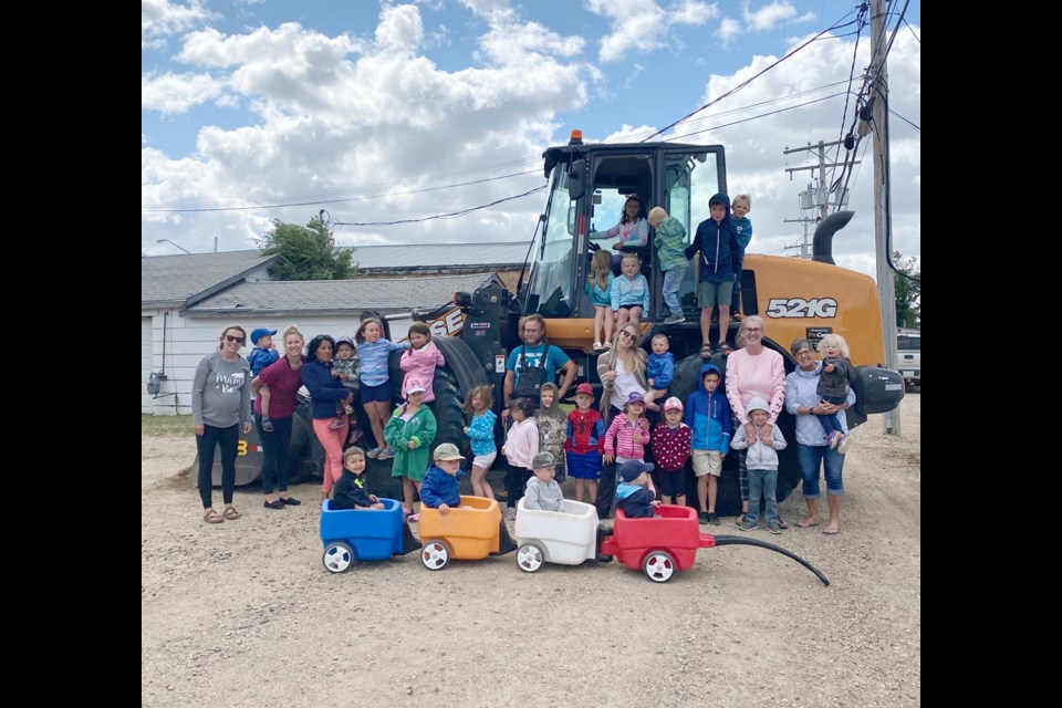 Children got to explore a tractor and a loader when Arcola Day Care visited the Town of Arcola office.