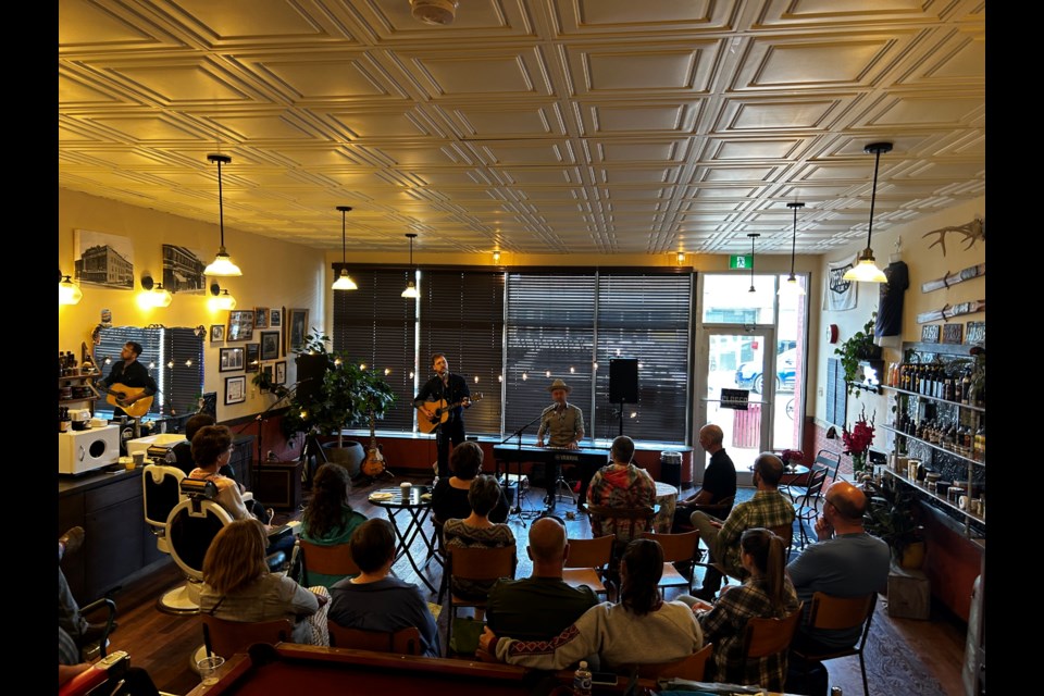 Yorkton's Parlour Barber Shop hosted an afternoon of live music August 13 with performances from Yorkton's own Sean Craib-Petkau, owner of Parlour Barber Shop, and the headline attraction Jeffery Straker.  Straker was travelling back to Regina on the last leg of a summer tour.  