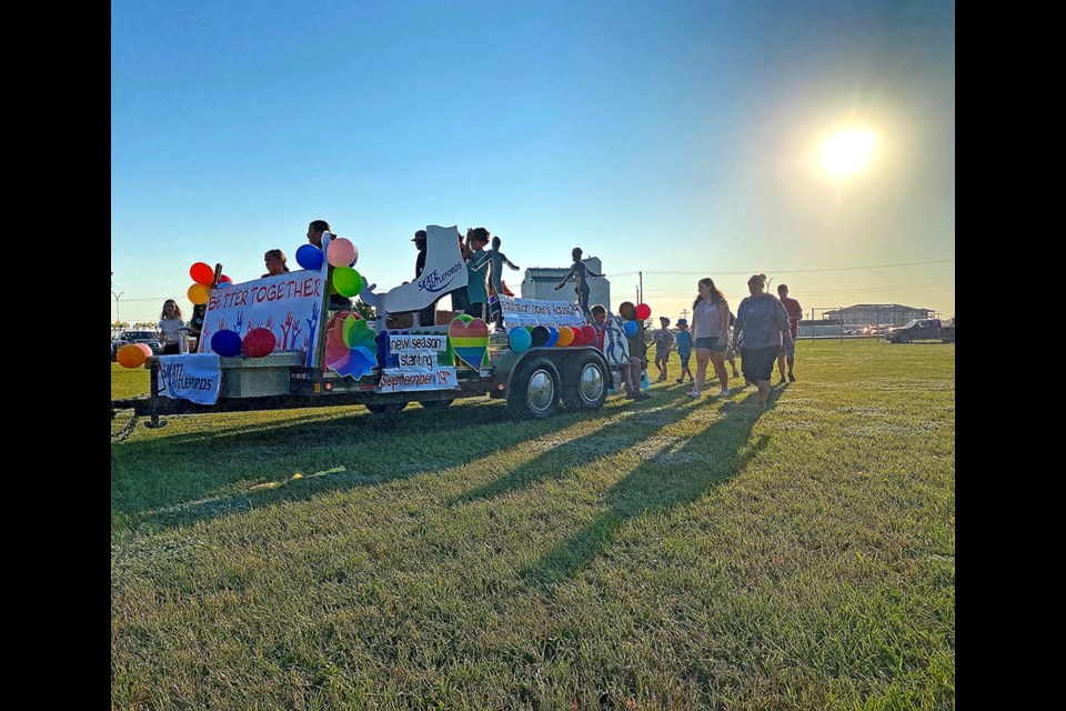 The parade began at St. Vital school before proceeding through downtown Battleford.