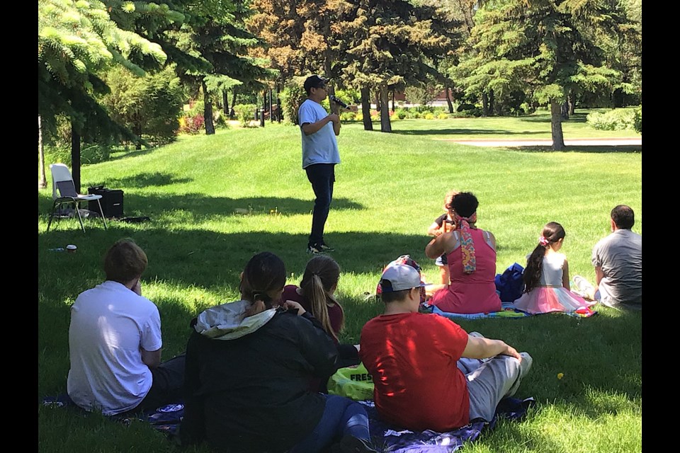 Brad Bellegarde is seen here performing at Government House.