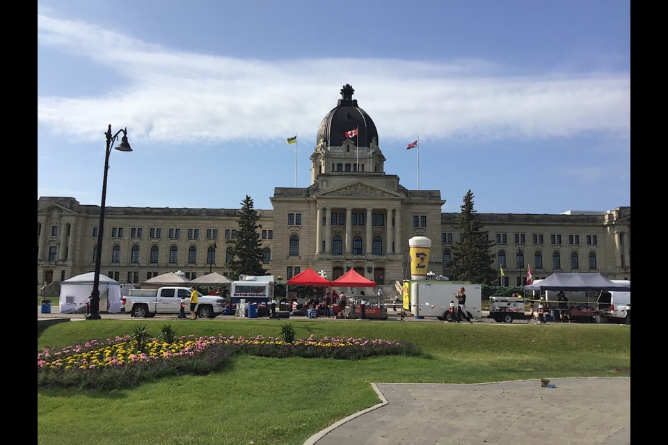 The area outside the legislature will be a hub of activity on Canada Day.