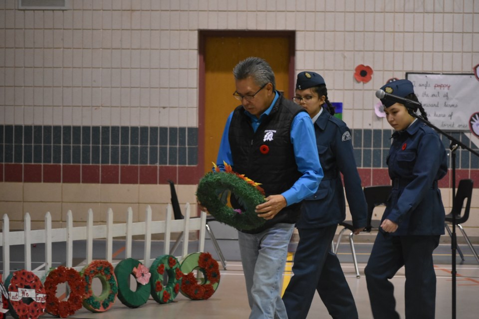 Chief George Cote laid a wreath in honour of Indigenous Remembrance Day.