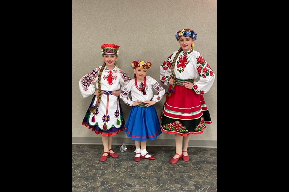Sisters Hallie, Lexi and Sierra Zaleschuk performed several Ukrainian dance numbers. They are from Rosthern and their grandparents are Liz and Steve Barteski, parishioners of St. Anthony’s.