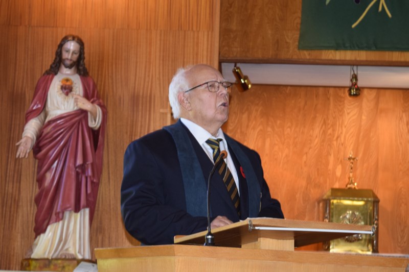 At the Remembrance Day church service held at St. Joseph’s Roman Catholic Church in Canora, Thom Carnahan reflected on the horrors of war, and the ever-present need to strive for peace.