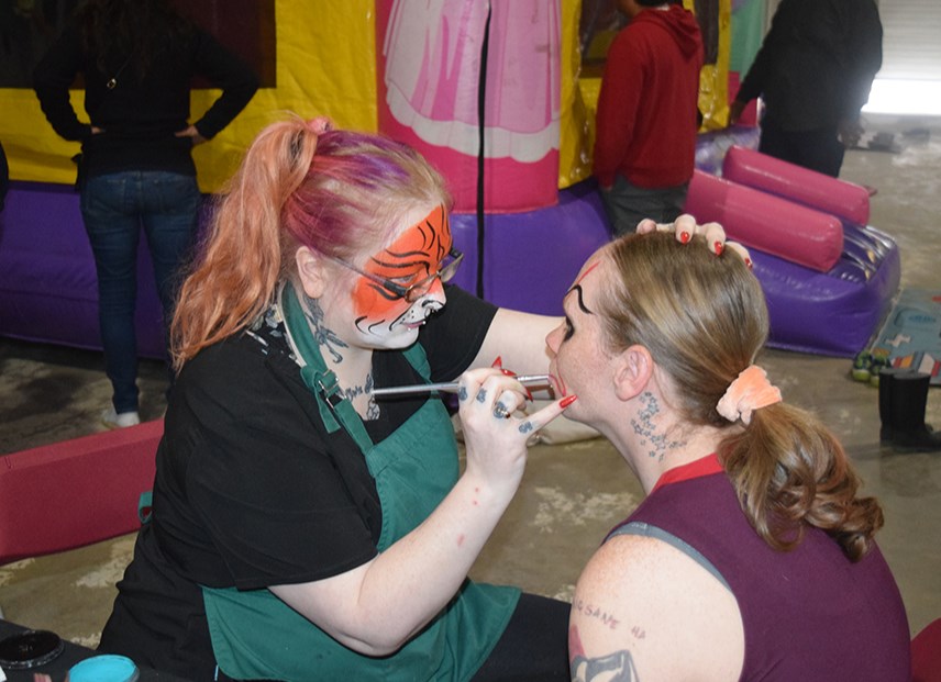 Elsie Barnhardt of Mystique Nailz in Canora saw heavy traffic for her talents in face painting during Cinco de Mayo at the Sylvia Fedoruk Centre on May 3. 