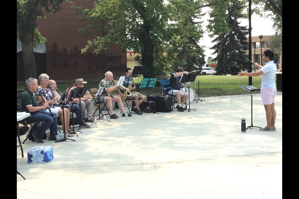 North Battleford City Kinsmen Band perform in the park.