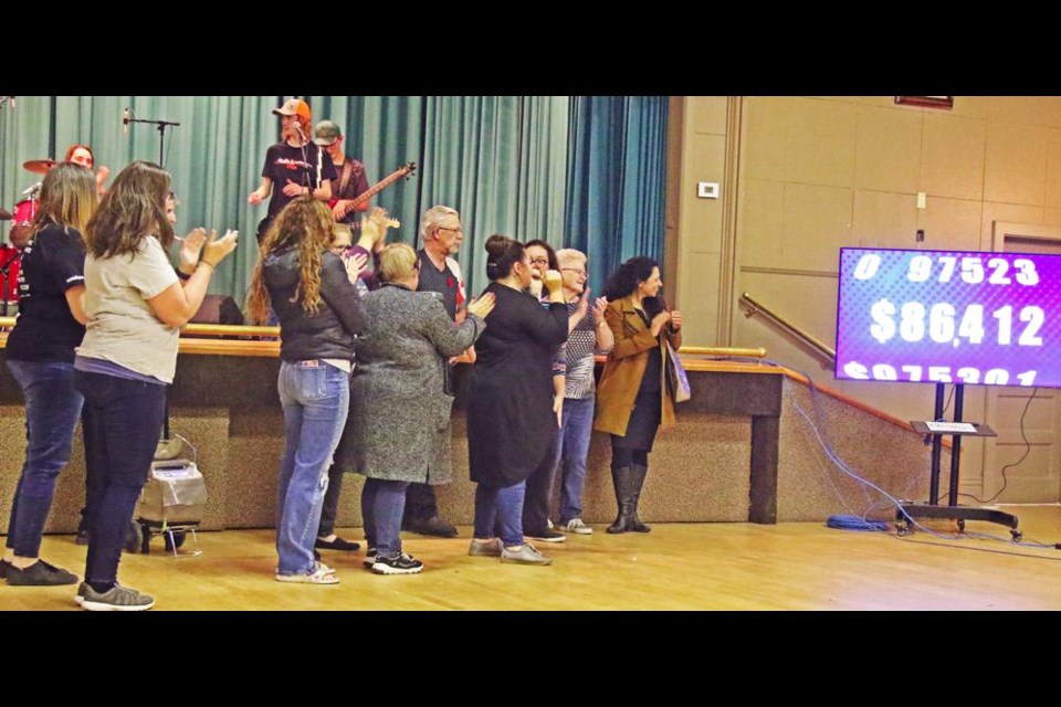 The Communithon committee members applauded as the final tally was revealed at the end of the telethon at 11 p.m. at the Weyburn Legion Hall.